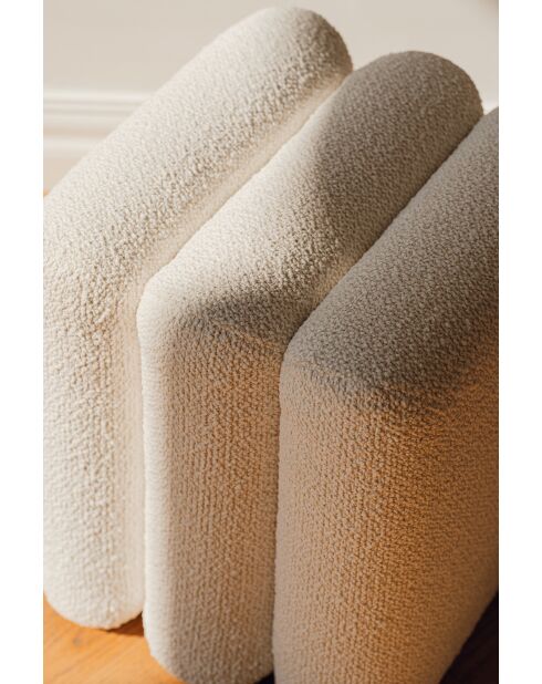 Puf Radd Cloud beige con forma de lazo, 44,5 x 36 x 36 cm