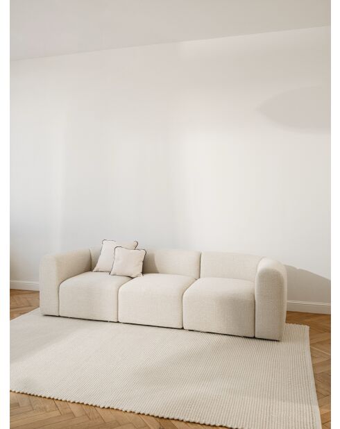 Tappeto Talo in lana beige naturale - 170x80 cm