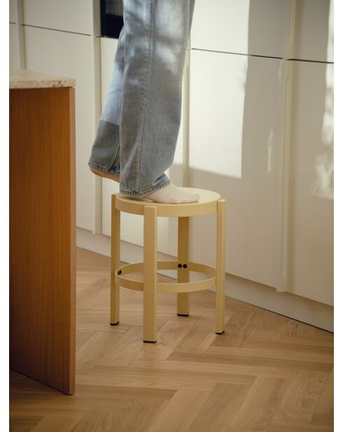 Tabouret Doon jaune beurre - 45x35x35 cm