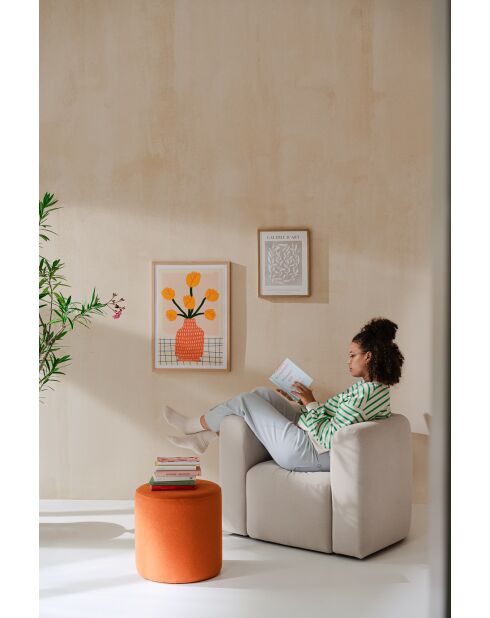 Fauteuil Flom beige nuage - 67x93x76 cm