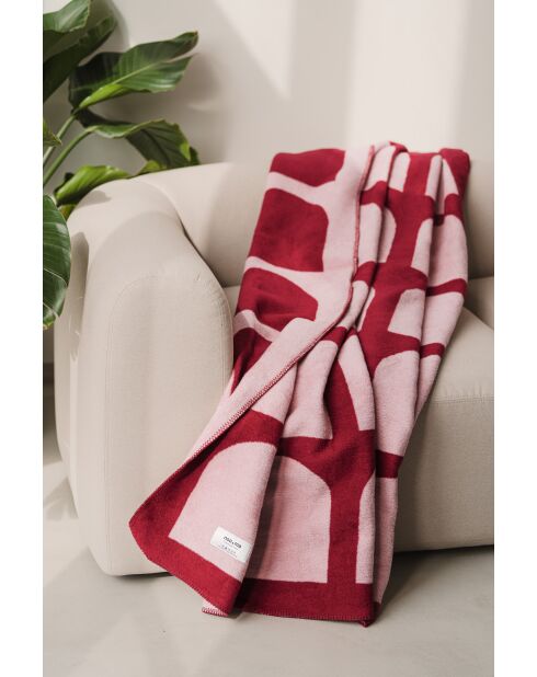 Gilli katoenen plaid roze bloemen - 200x150 cm