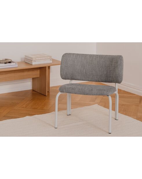 Fauteuil Kei Lounge mélange noir et gris - 74x66x65 cm