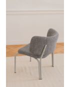 Fauteuil Kei Lounge mélange noir et gris - 74x66x65 cm