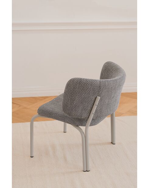 Fauteuil Kei Lounge mélange noir et gris - 74x66x65 cm