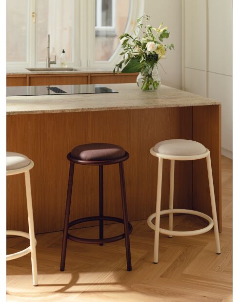 Tabouret de bar Hogo carré beige - 68x41x45 cm