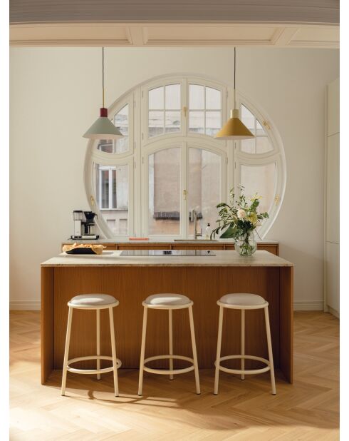 Tabouret de bar Hogo carré beige - 68x41x45 cm