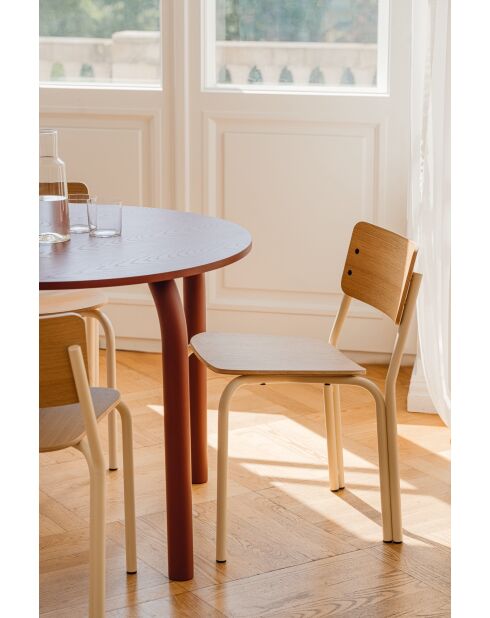 Chaise Kei chêne et beige piazza - 72.8x44.5x48 cm