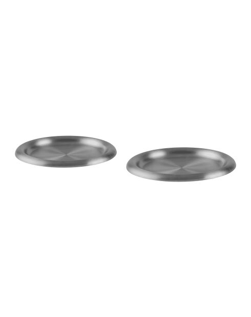 Set mit 2 Roto-Edelstahlplatten - D.28 cm
