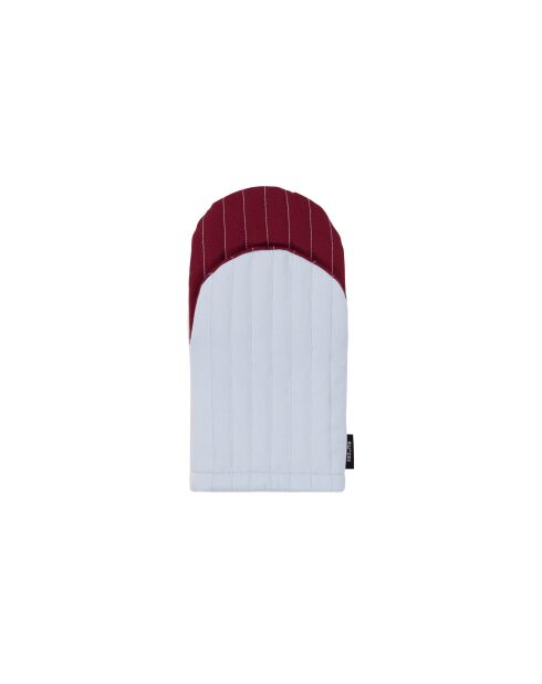 Rubi Ofenhandschuh aus Baumwolle, Beige/Burgunderrot und Blau, 31 x 15,5 cm