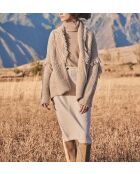 Cardigan grigio e bianco Connor
