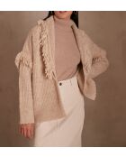 Cardigan grigio e bianco Connor