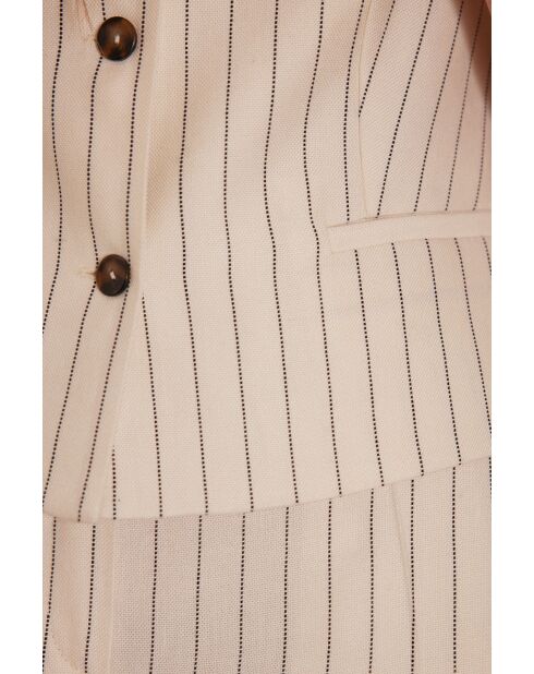 Ecru gestreept vest Cliff
