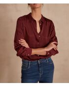 Bordeauxrote Satinbluse Carla