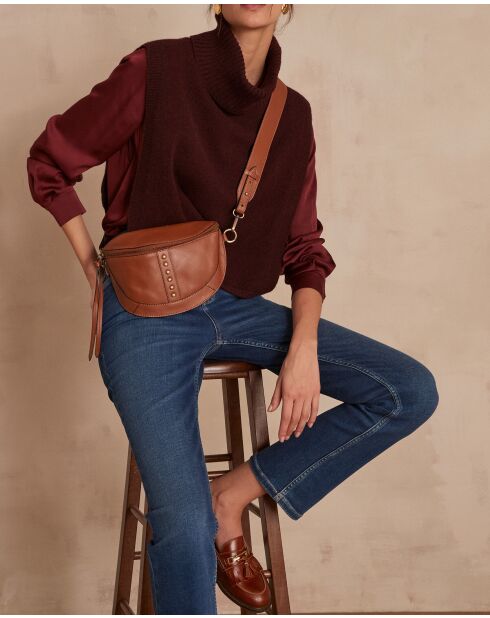 Bordeauxrote Satinbluse Carla
