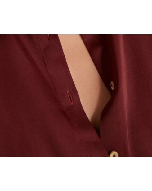 Bordeauxrote Satinbluse Carla
