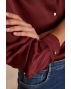 Bordeauxrote Satinbluse Carla