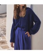 Königsblaue Chelton-Strickjacke