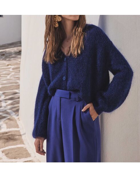 Königsblaue Chelton-Strickjacke