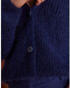 Königsblaue Chelton-Strickjacke