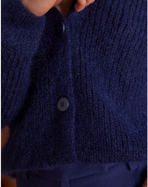 Königsblaue Chelton-Strickjacke
