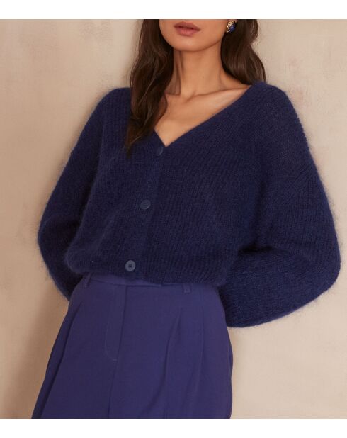 Königsblaue Chelton-Strickjacke