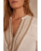 Schlichte ecrufarbene Bluse Carmen