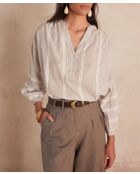 Salomé hellgraue gestreifte Bluse
