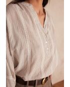 Salomé hellgraue gestreifte Bluse
