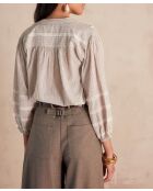 Salomé hellgraue gestreifte Bluse