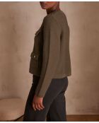 Khakifarbene Strickjacke Lily