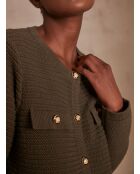 Khakifarbene Strickjacke Lily