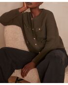 Khakifarbene Strickjacke Lily