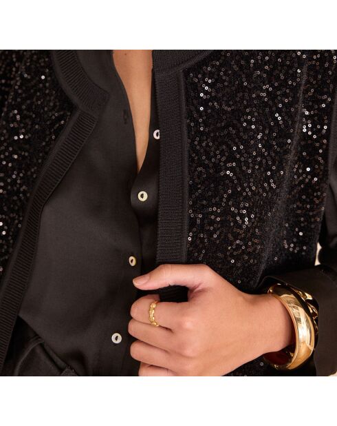 Gilet cardigan Becka noir