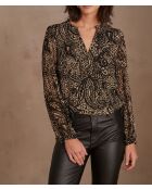 Blouse Beryle imprimée noire