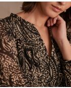 Blouse Beryle imprimée noire