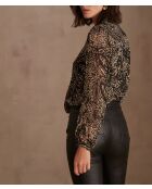 Blouse Beryle imprimée noire