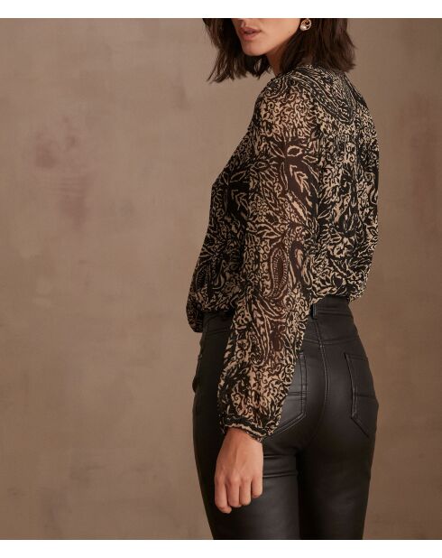 Blouse Beryle imprimée noire