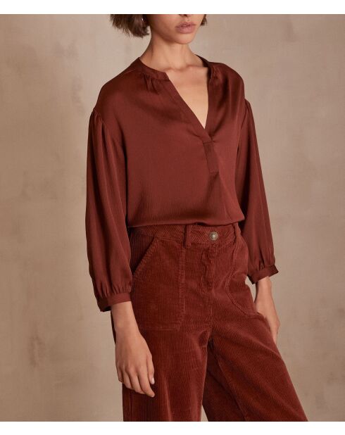 Brady, schlichte Bluse, Zimt