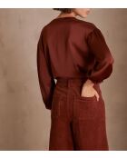 Brady, schlichte Bluse, Zimt