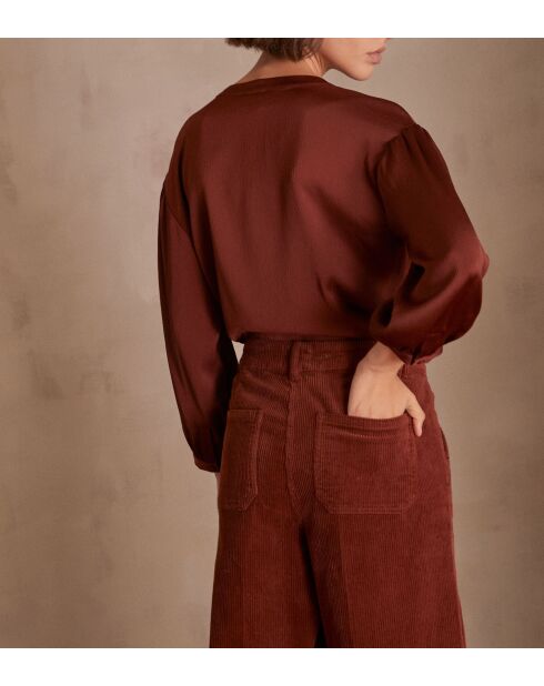 Brady, schlichte Bluse, Zimt