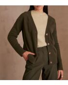 Englische grüne Carlito-Strickjacke