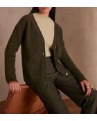 Englische grüne Carlito-Strickjacke