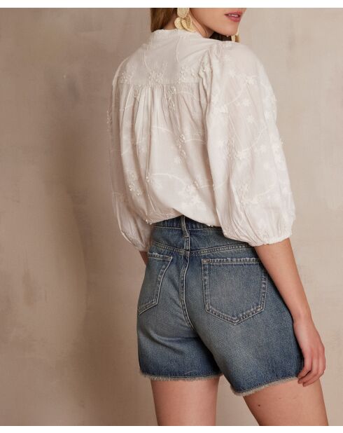 Patience Bluse mit ecrufarbener Stickerei