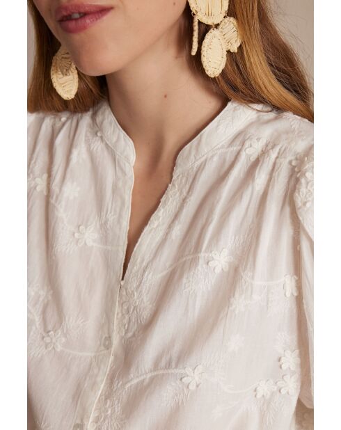Patience Bluse mit ecrufarbener Stickerei