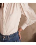 Ecrufarbene bestickte Peyton-Bluse