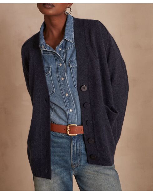 Leicht gewaschene Caesar-Strickjacke