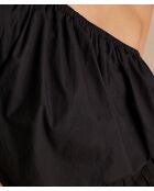 schlichte schwarze Schulterbluse