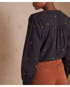 Blouse Baptiste brodée marine