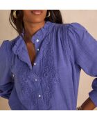 Brooke-Bluse mit Lavendelstickerei