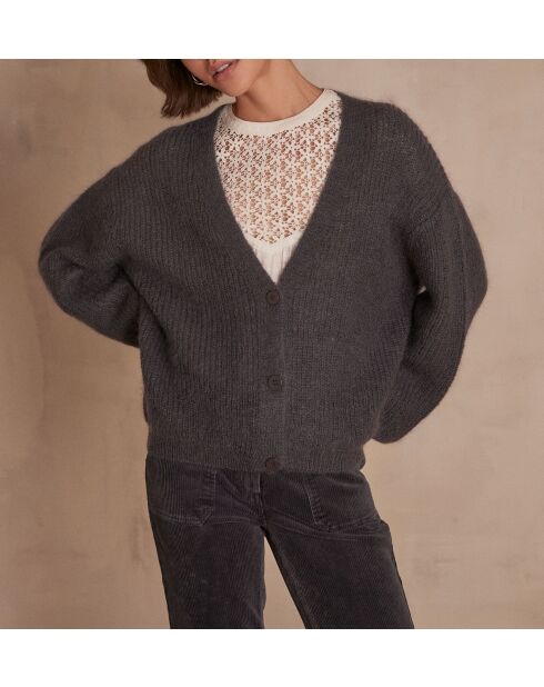 Cardigan en maille Chelton gris souris